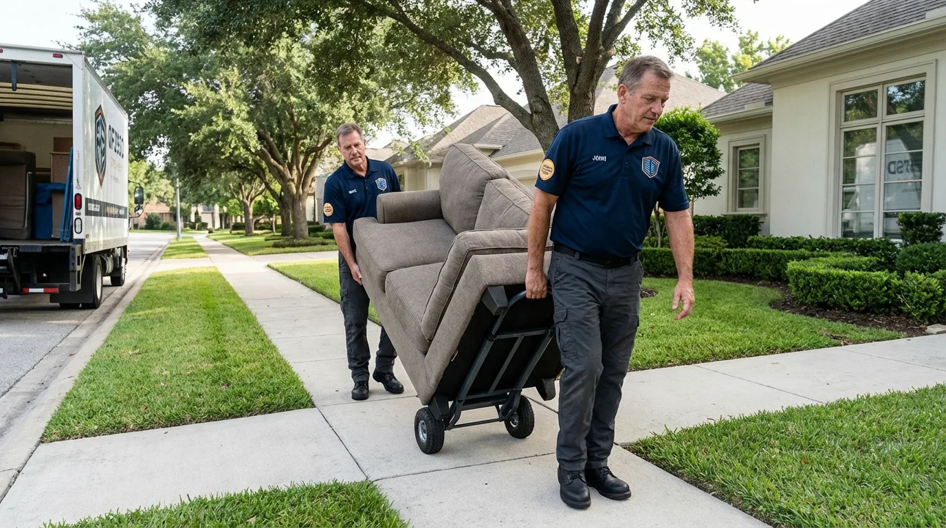 Local residential moving crew loading furniture in Wolf Point, MT