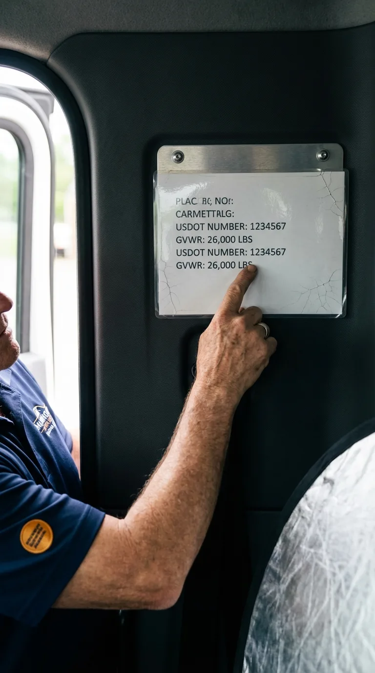 USDOT licensing placard verification in Wolf Point